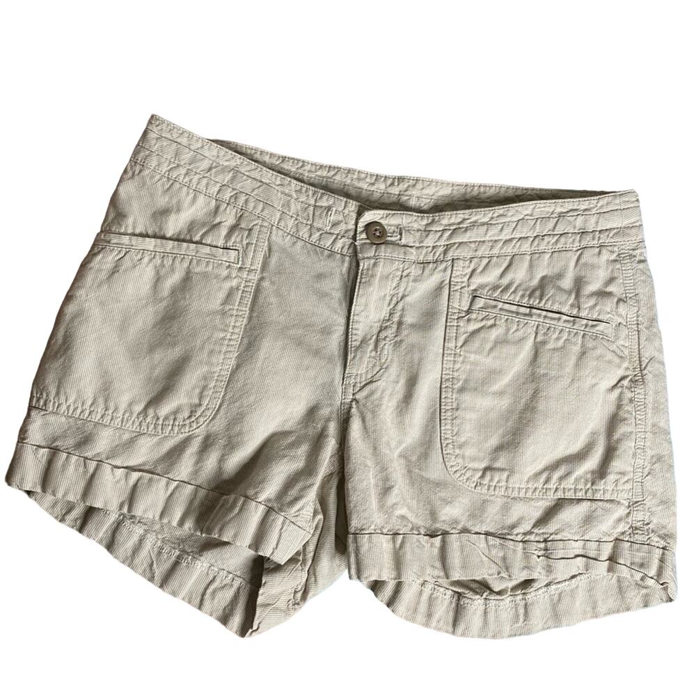 The North Face Larisen Linen Blend Brown White Pinstripe Shorts - Sz 8